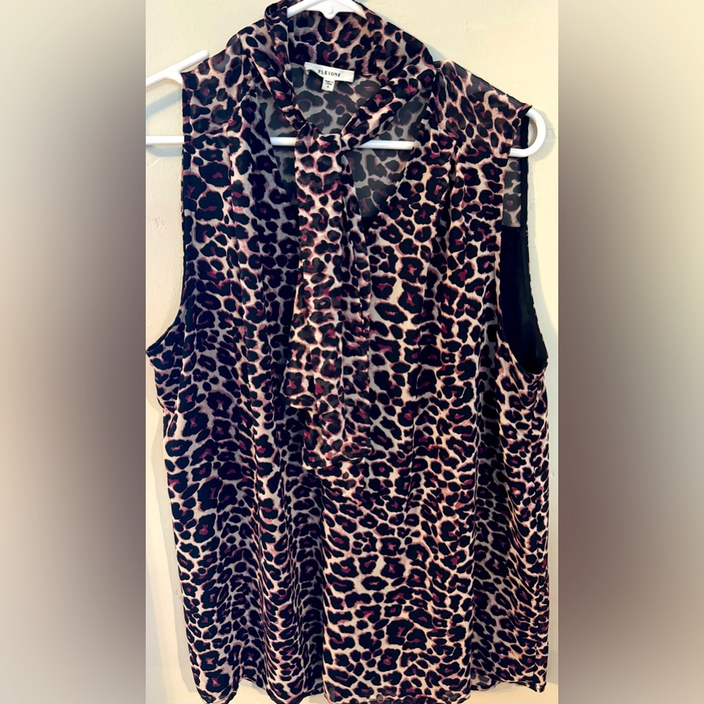 Nordstrom - Pleione blouse- pink and black leopard print